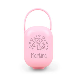 Cajita Portachupetes personalizada Unicornio, color a elegir