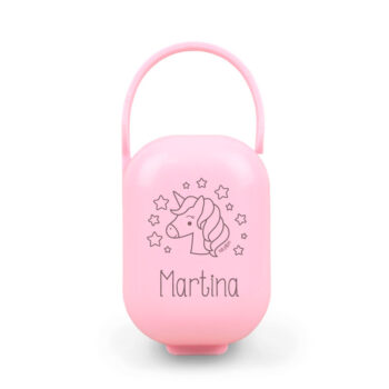 Cajita Portachupetes personalizada Unicornio, color a elegir