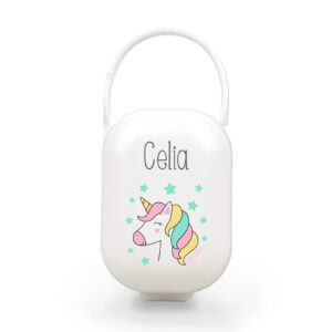 Cajita Portachupetes Personalizada Deco Unicornio