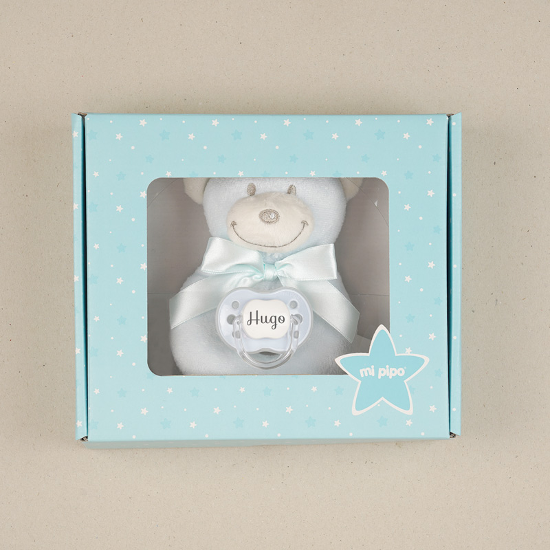 Cajita Sonajero Personalizada Osito Azul 2 Cajita Sonajero Personalizada Osito Azul - Imagen 2