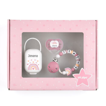 Cajita Top Personalizada Arcoíris Blush
