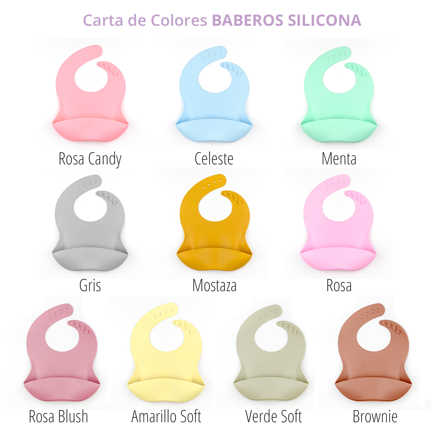 Babero de Silicona Personalizado Arcoíris, color a elegir - Imagen 5