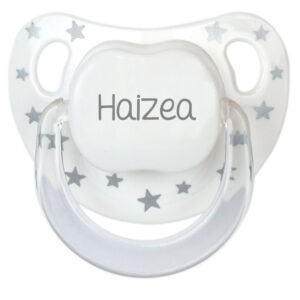 Chupete Personalizado Baby Chic Blanco Plata