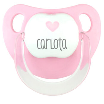 Chupete Personalizado Baby Deco Corazón Rosa Pastel