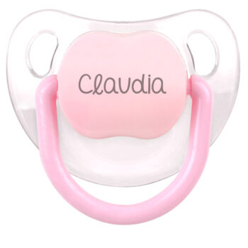 Chupete Baby Personalizado Transparente Rosa