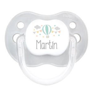 chupete personalizado con dibujo gris