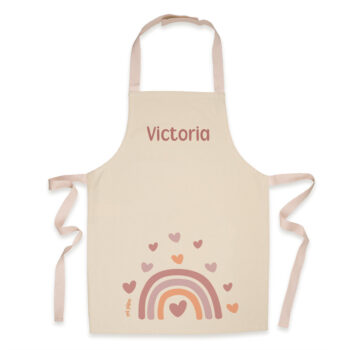 Delantal Infantil Personalizado Arcoíris Blush