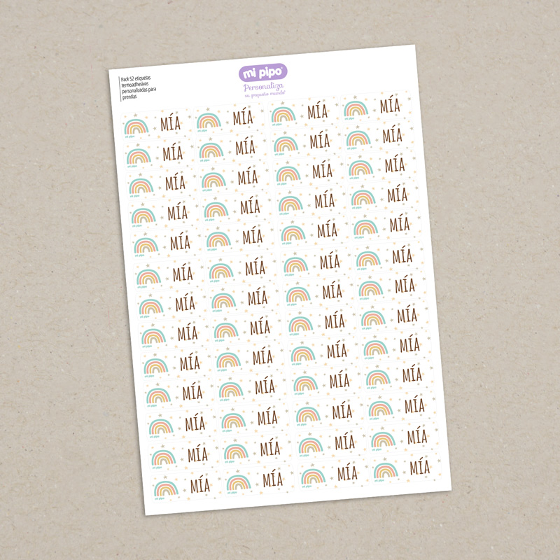 46 Etiquetas adhesivas para objetos personalizadas Arcoíris Soft 2 46 Etiquetas adhesivas para objetos personalizadas Arcoíris Soft - Imagen 2