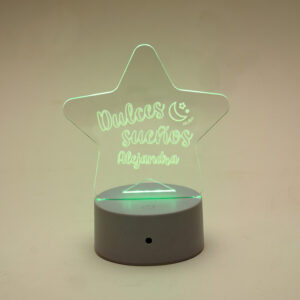 Lamparita Led Personalizada Estrella Dulces Sueños