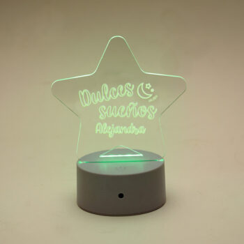 Lamparita Led Personalizada Estrella Dulces Sueños