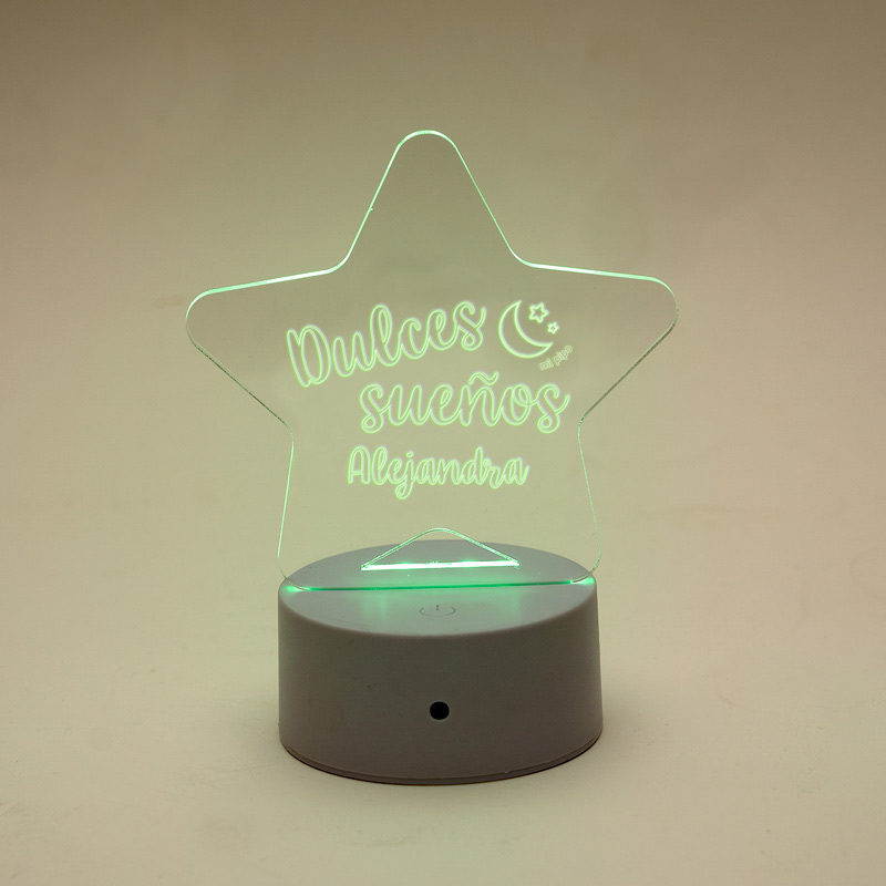 Lamparita Led Personalizada Estrella Dulces Sueños 1 Lamparita Led Personalizada Estrella Dulces Sueños