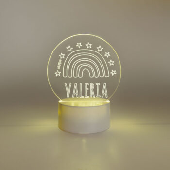 Lamparita Led Personalizada Redonda Arcoíris