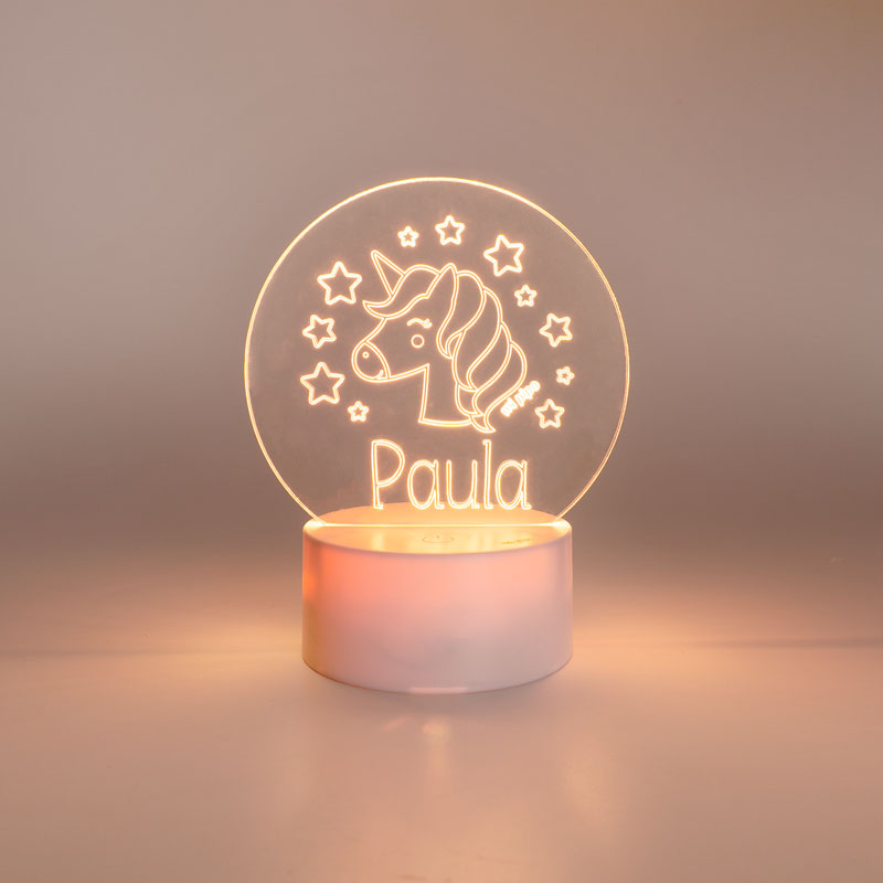 Lamparita Led Personalizada Redonda Unicornio 1 Lamparita Led Personalizada Redonda Unicornio