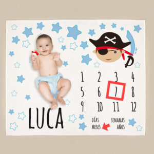 Manta Cumplemés Personalizada Pirata