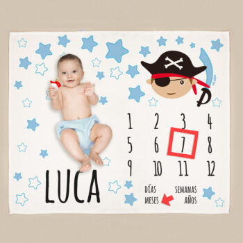 Manta Cumplemés Personalizada Pirata