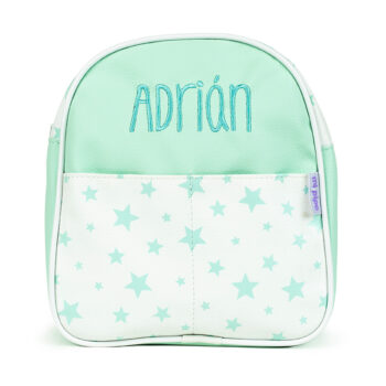 Inicio 3 Mochila Guardería Personalizada Estrellas Menta