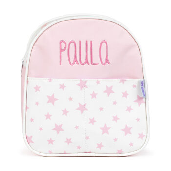 Mochila Guardería Personalizada Estrellas Rosa