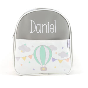 Mochila Guardería Globo Gris Personalizada