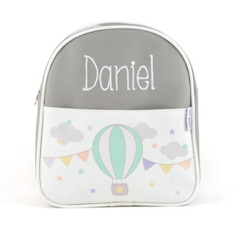 Mochila Guardería Globo Gris Personalizada