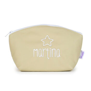 Neceser Polipiel Personalizado Beige, dibujo opcional