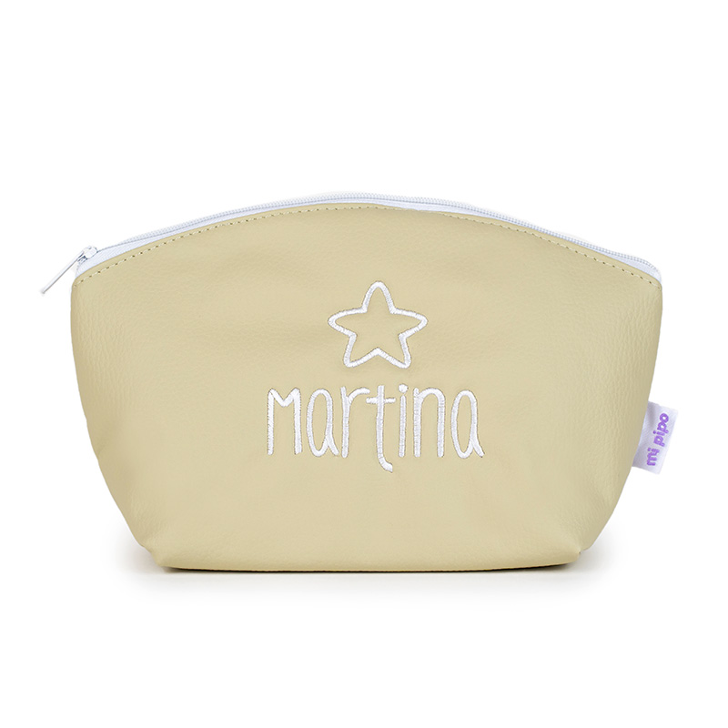 Neceser Polipiel Personalizado Beige, dibujo opcional 1 Neceser Polipiel Personalizado Beige, dibujo opcional