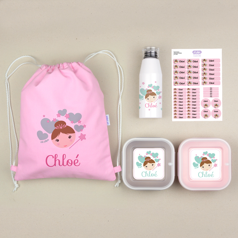 Pack Mi Equipo para el Cole con Petate Personalizado Hada + Regalo Etiquetas objetos 1 Pack Mi Equipo para el Cole con Petate Personalizado Hada + Regalo Etiquetas objetos