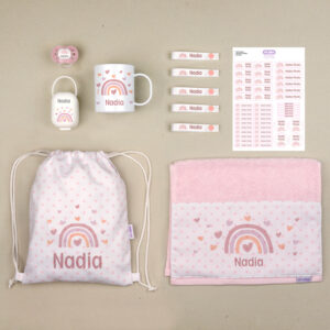 Pack Mi Cole Personalizado Arcoíris Blush+ Regalo Etiquetas para objetos