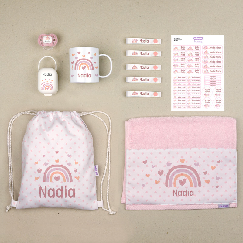 Pack Mi Cole Personalizado Arcoíris Blush+ Regalo Etiquetas para objetos 1 Pack Mi Cole Personalizado Arcoíris Blush+ Regalo Etiquetas para objetos