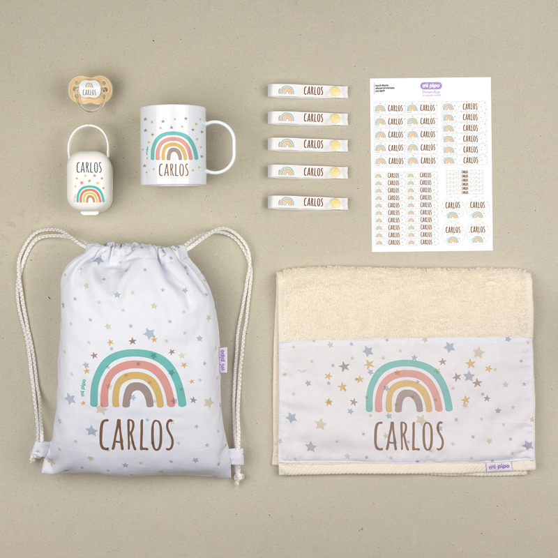 Pack Mi Cole Personalizado Arcoíris Soft+ Regalo Etiquetas para objetos 1 Pack Mi Cole Personalizado Arcoíris Soft+ Regalo Etiquetas para objetos