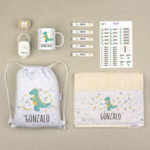 Pack Mi Cole Personalizado Dinosaurio + Regalo Etiquetas para objetos