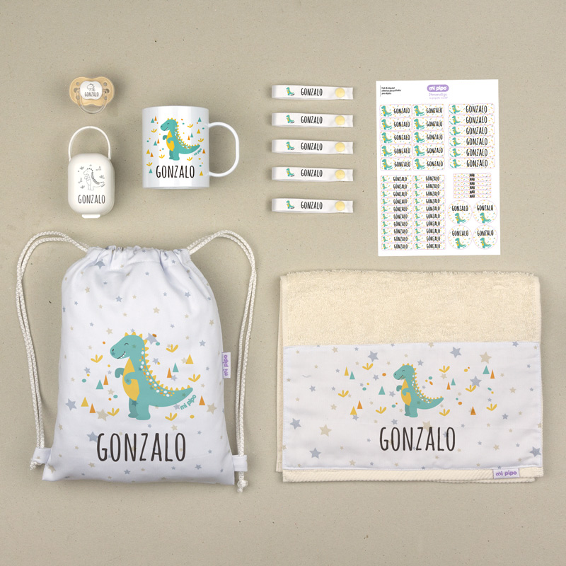 Pack Mi Cole Personalizado Dinosaurio + Regalo Etiquetas para objetos 1 Pack Mi Cole Personalizado Dinosaurio + Regalo Etiquetas para objetos