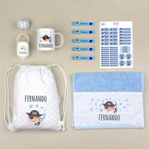 Pack Mi Cole Personalizado Pirata + Regalo Etiquetas para objetos