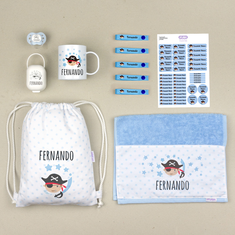 Pack Mi Cole Personalizado Pirata + Regalo Etiquetas para objetos 1 Pack Mi Cole Personalizado Pirata + Regalo Etiquetas para objetos