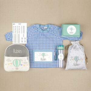 Pack Mi Guarde Personalizado Globo Azul + Regalo Cajita Porta Alimentos
