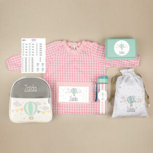 Pack Mi Guarde Personalizado Globo Rosa + Regalo Cajita Porta Alimentos