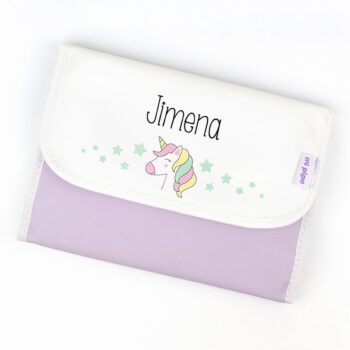 Portadocumentos Unicornio Lila Personalizado