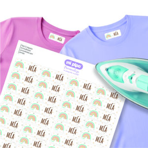 Etiquetas para ropa arcoíris soft