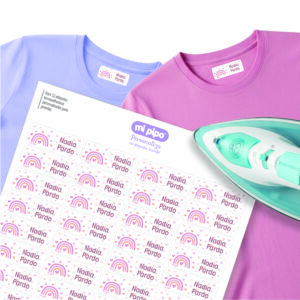 52 Etiquetas para ropa personalizadas Arcoíris Blush