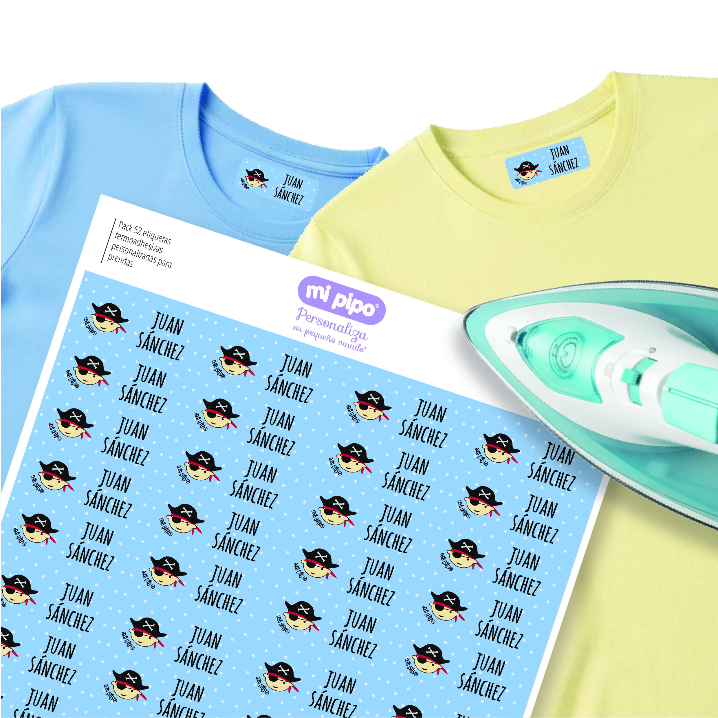 52 Etiquetas para ropa personalizadas Pirata 1 Etiquetas para ropa Pirata