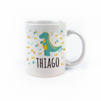 Taza con asa de cerámica o plástico Personalizada Dinosaurio