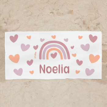 Toalla de Baño Personalizada Arcoíris Blush