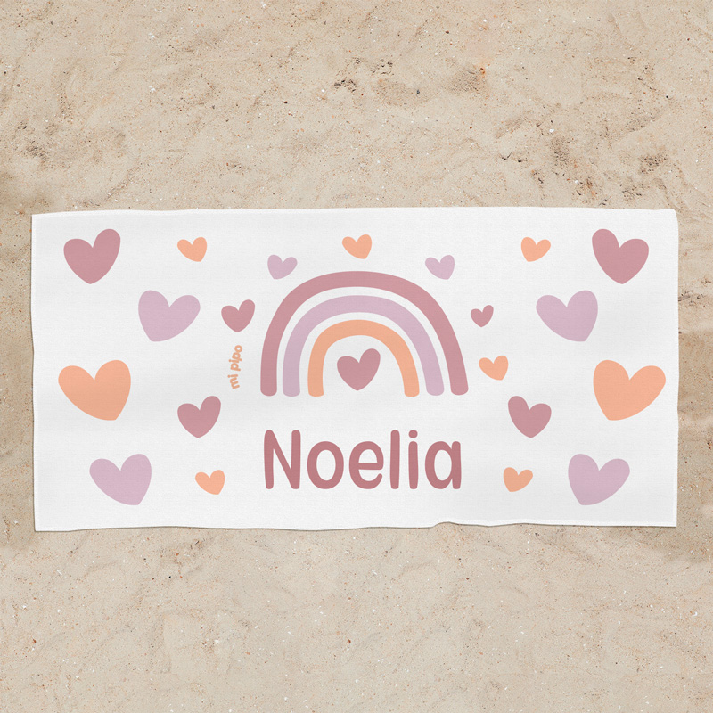 Toalla de Baño Personalizada Arcoíris Blush 1 Toalla de Baño Personalizada Arcoíris Blush