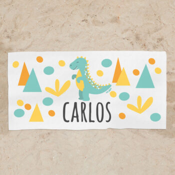 Toalla de Baño Personalizada Dinosaurio
