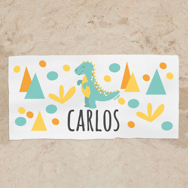 Toalla de Baño Personalizada Dinosaurio 1 Toalla de Baño Personalizada Dinosaurio