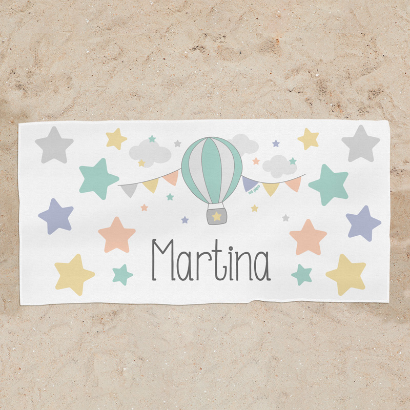Toalla de Baño Personalizada Globo 1 Toalla de Baño Personalizada Globo
