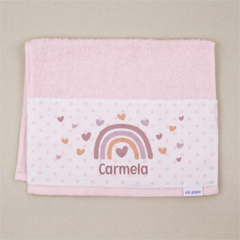 Toallita Personalizada Arcoíris Blush Rosa