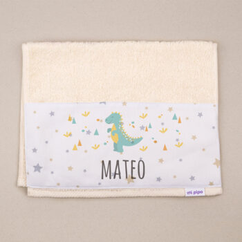 Toallita Personalizada Dinosaurio Beige