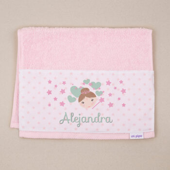 Toallita Personalizada Hada Rosa