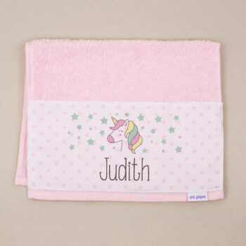 Toallita Personalizada Unicornio Rosa
