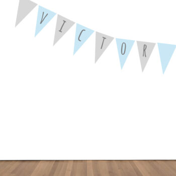 Vinilo Banderín de pared Personalizado Celeste